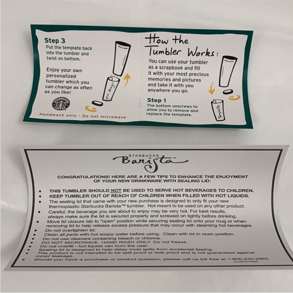 STARBUCKS Make Your Own Drink Tumbler 16oz/.47L includes 4 sheets of stickers - Picture 10 of 14